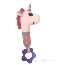Plush Unicorn Squeaker Pink
